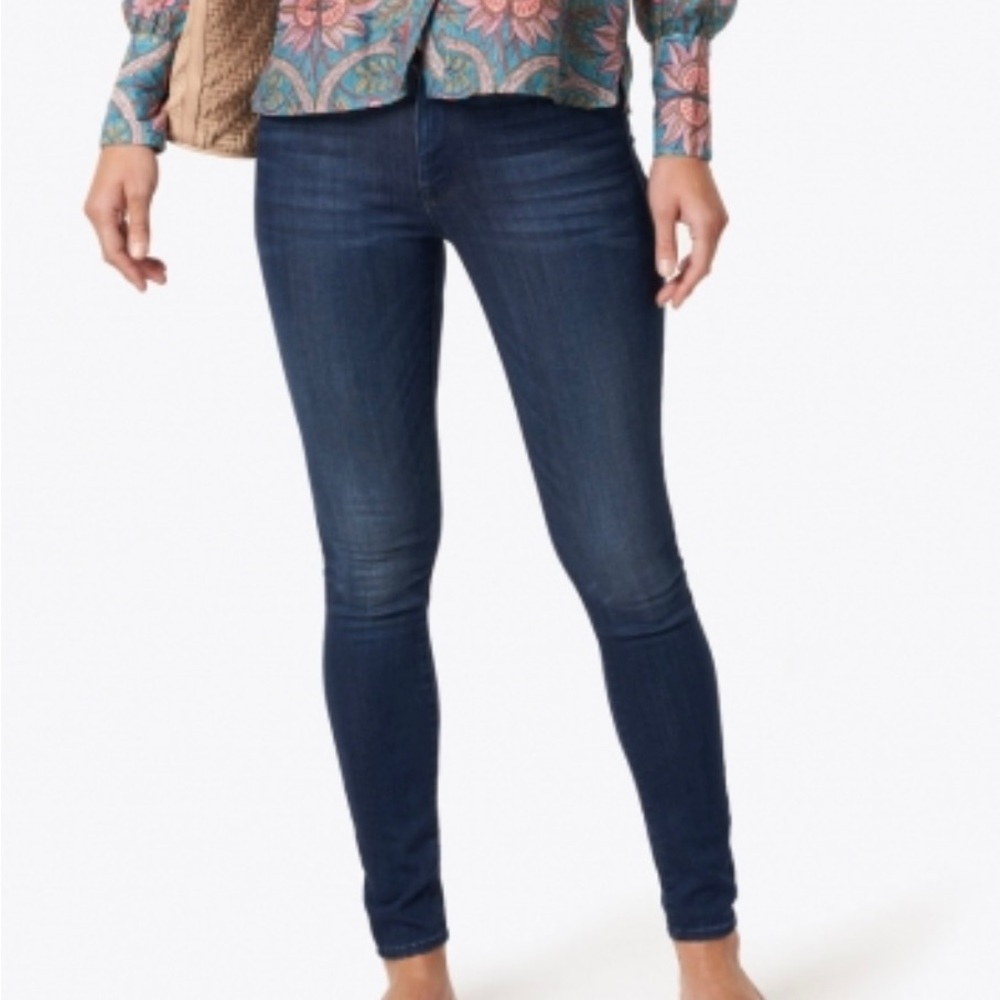 MOTHER EUC LOOKER BEST SELLING STRETCH DENIM DARK BLUE ANKLE FIT W25 INS29